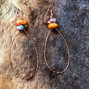 One Statement  African Glass Bead Earrings